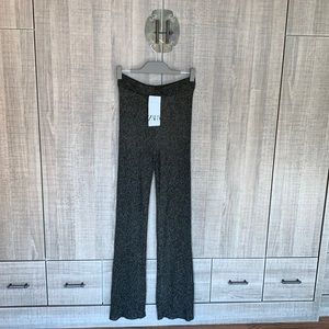 Zara Metallic Thread Knit Trousers